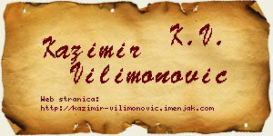 Kazimir Vilimonović vizit kartica